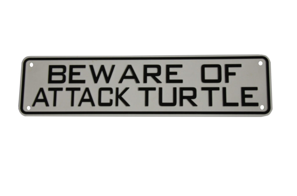 Beware of Attack Turtle Sign